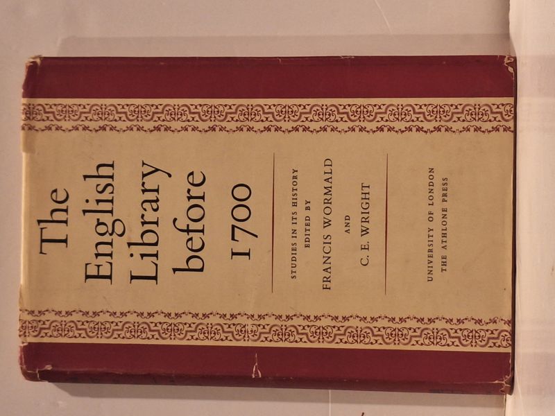 The English Library before 1700: Studies in its History